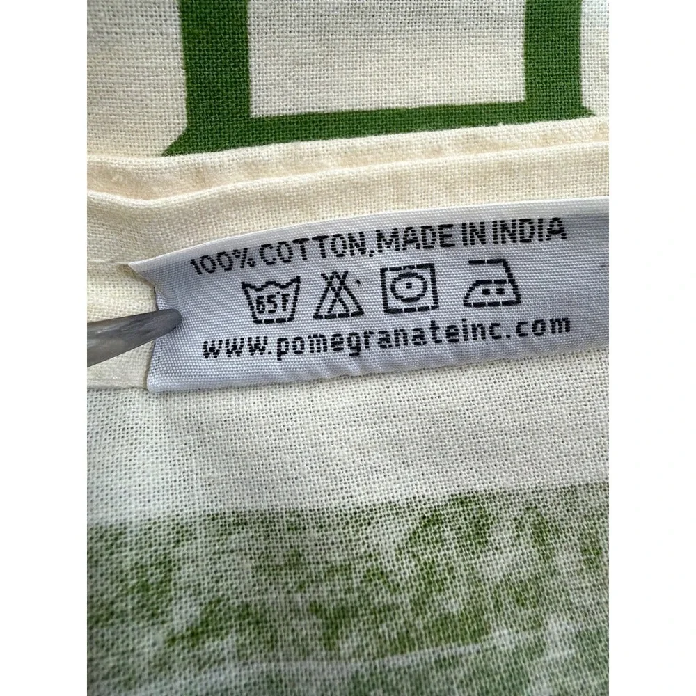 Pomegranate‎ Fruit Print Tablecloth 92x60 Cotton Green White Decorative